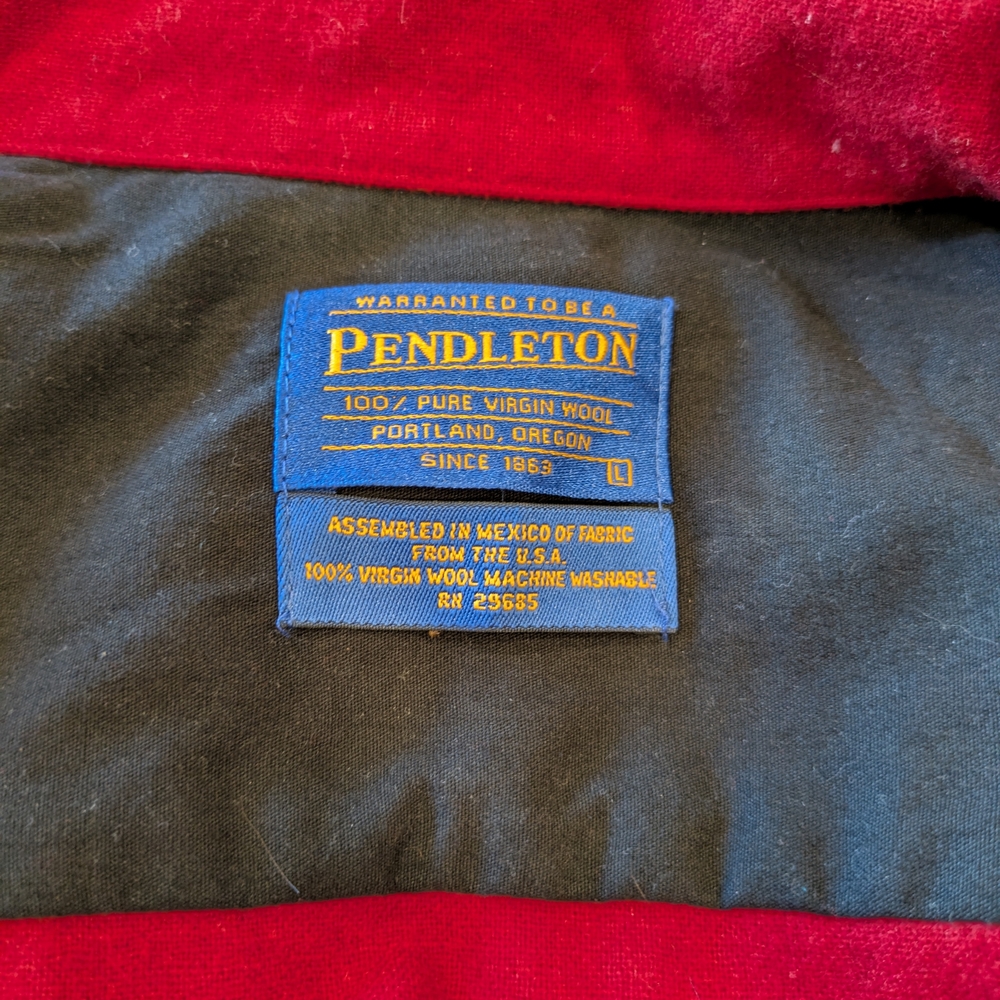 Pendleton Washable Wool Shirt Jacket Red Cranberr… - image 4
